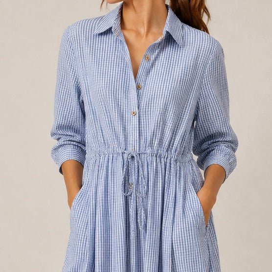 VESTIDO AOS QUADRADINHOS - Pé Calçado
