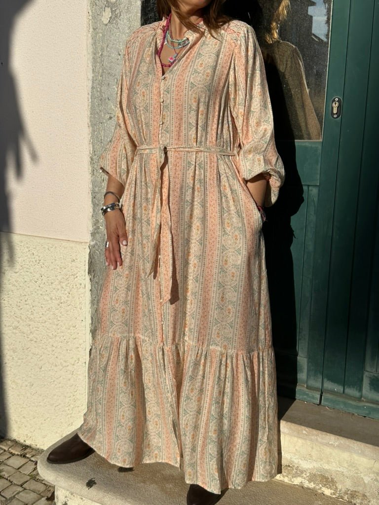VESTIDO CAMISEIRO FLORAL - Pé Calçado
