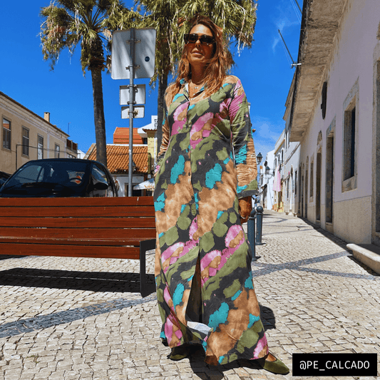 VESTIDO CAMISEIRO LONGO - Pé Calçado