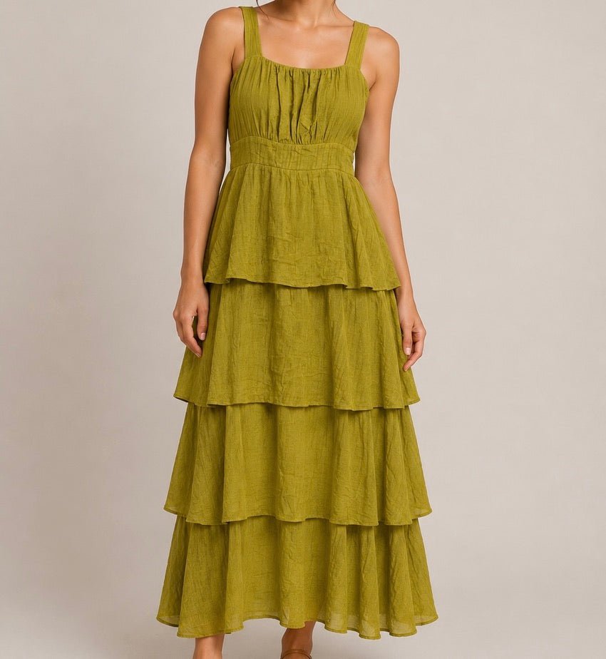 VESTIDO COM FOLHOS - Pé Calçado