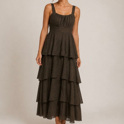 VESTIDO COM FOLHOS - Pé Calçado