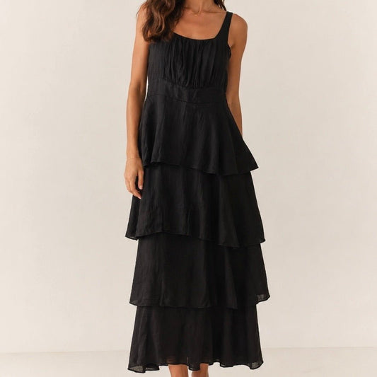 VESTIDO COM FOLHOS - Pé Calçado