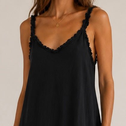 VESTIDO DE LINHO COM FRANJINHAS - Pé Calçado