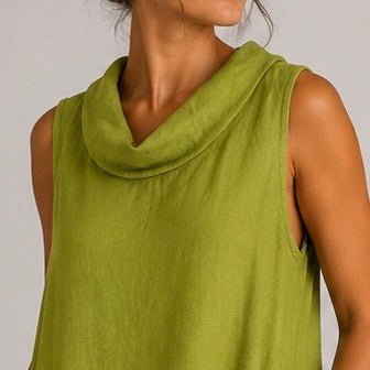 VESTIDO DE LINHO COM GOLA - Pé Calçado
