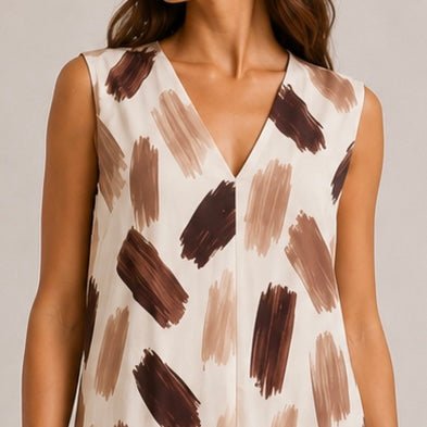 VESTIDO DE MALHA FRIA PINCELADAS - Pé Calçado