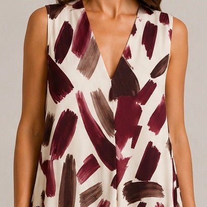VESTIDO DE MALHA FRIA PINCELADAS - Pé Calçado
