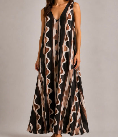 VESTIDO DE MALHA FRIA TRIBAL - Pé Calçado