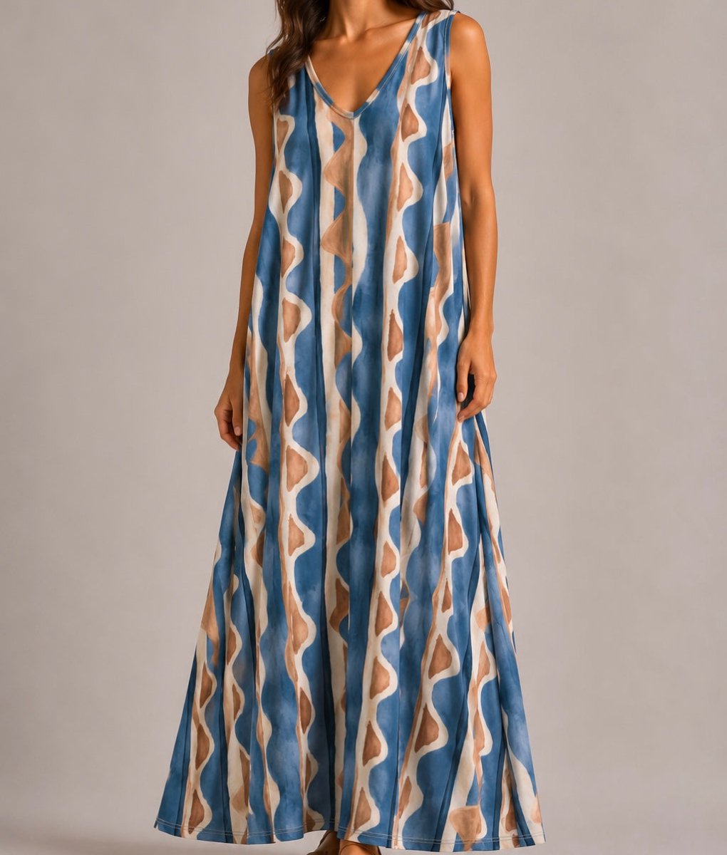 VESTIDO DE MALHA FRIA TRIBAL - Pé Calçado