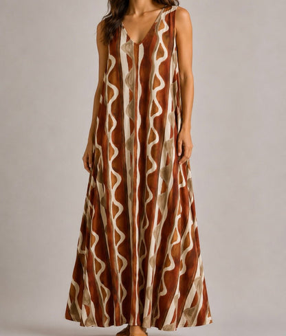 VESTIDO DE MALHA FRIA TRIBAL - Pé Calçado