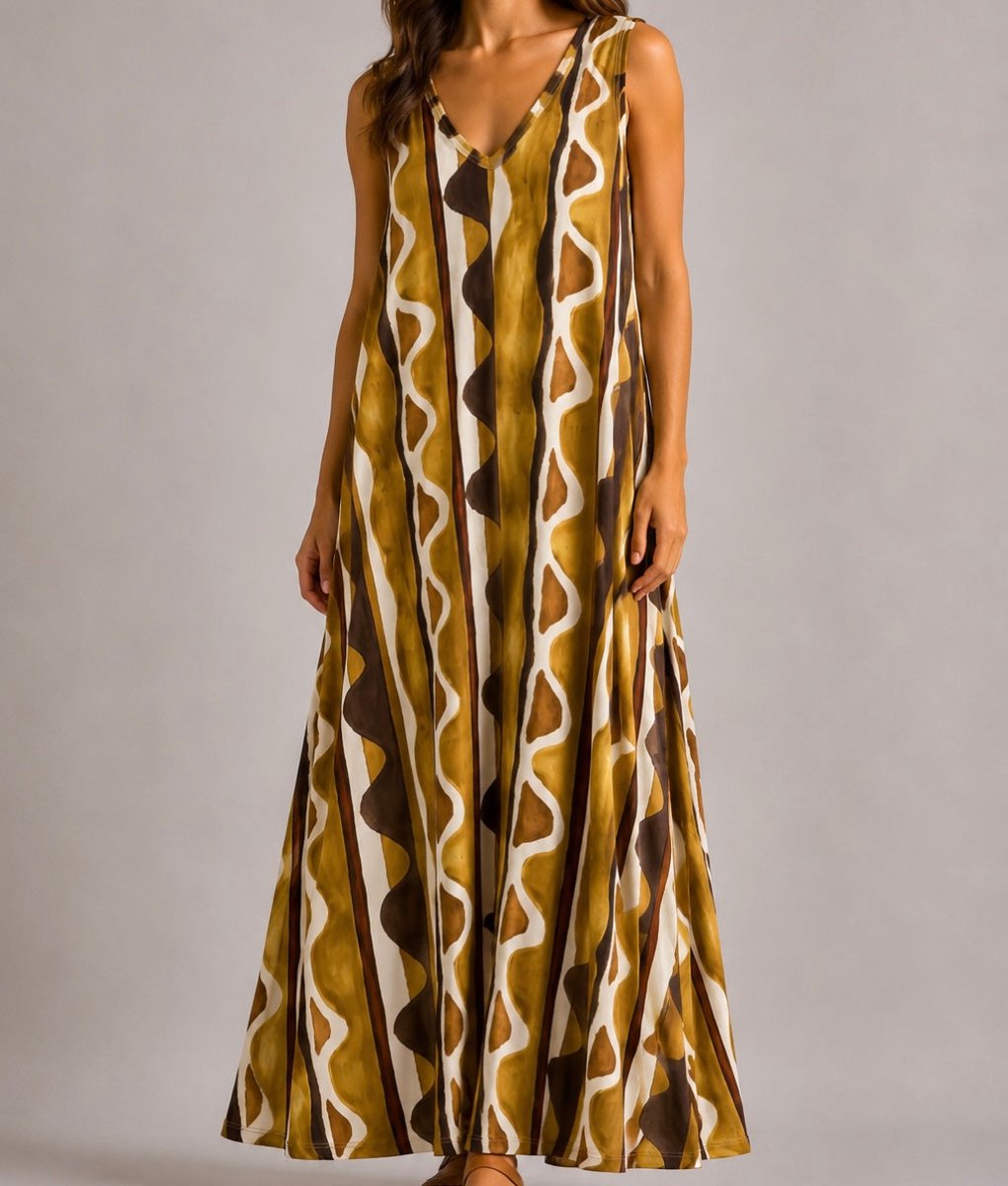 VESTIDO DE MALHA FRIA TRIBAL - Pé Calçado