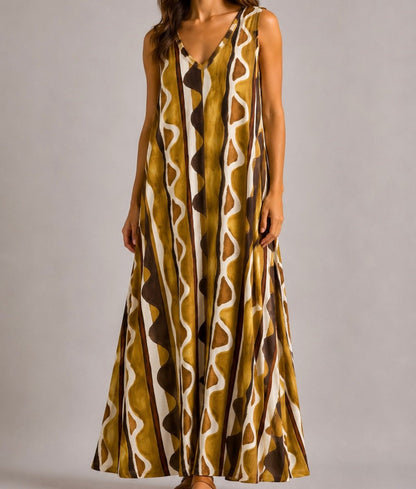 VESTIDO DE MALHA FRIA TRIBAL - Pé Calçado