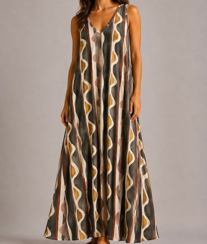 VESTIDO DE MALHA FRIA TRIBAL - Pé Calçado