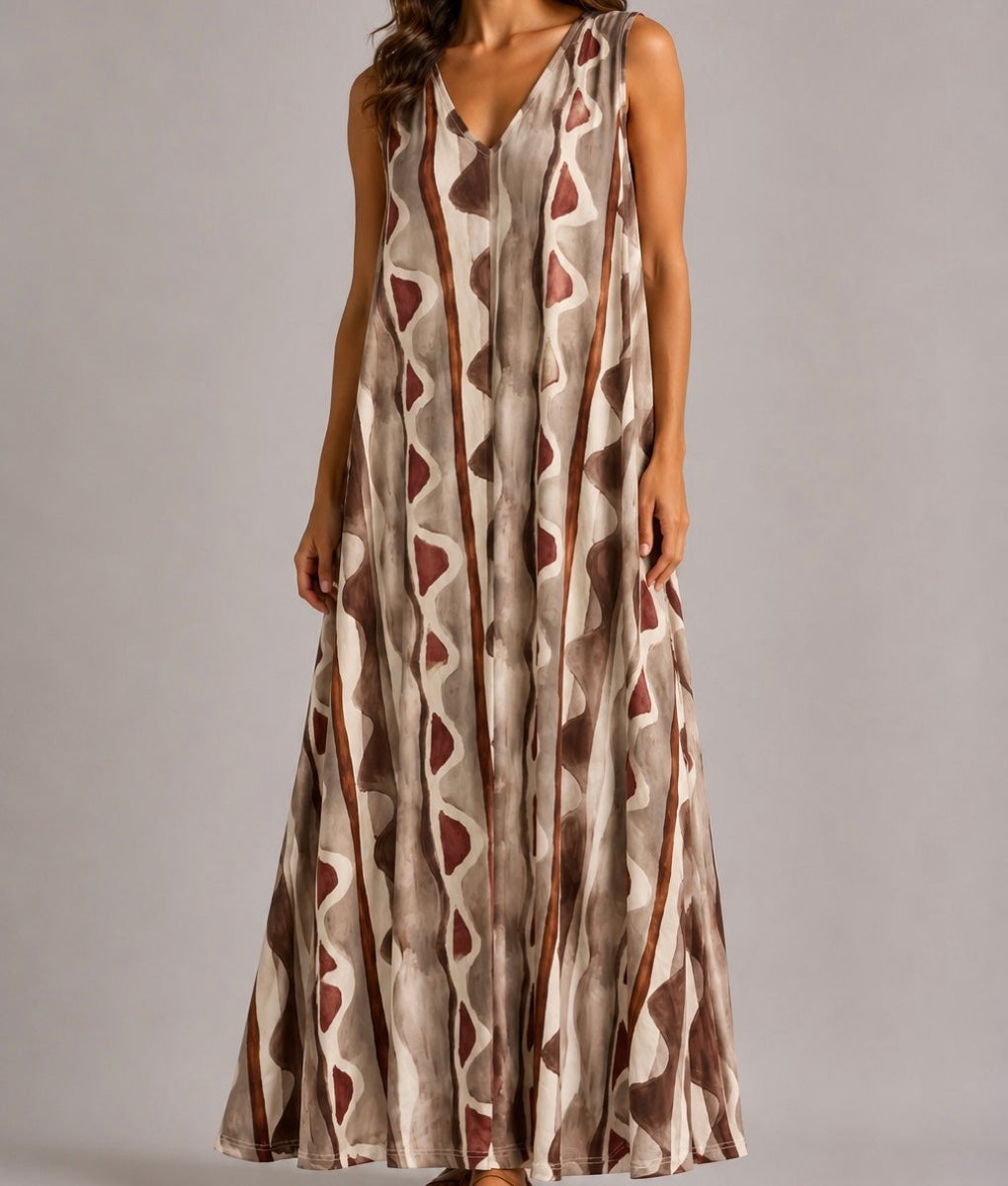 VESTIDO DE MALHA FRIA TRIBAL - Pé Calçado
