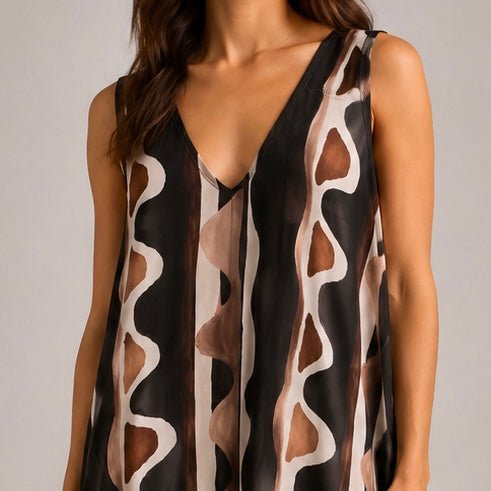 VESTIDO DE MALHA FRIA TRIBAL - Pé Calçado