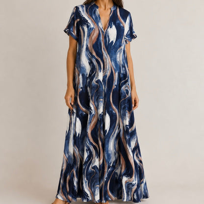 VESTIDO MALHA FRIA ABSTRATO - Pé Calçado