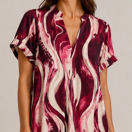 VESTIDO MALHA FRIA ABSTRATO - Pé Calçado