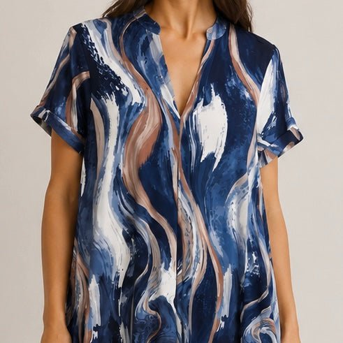 VESTIDO MALHA FRIA ABSTRATO - Pé Calçado