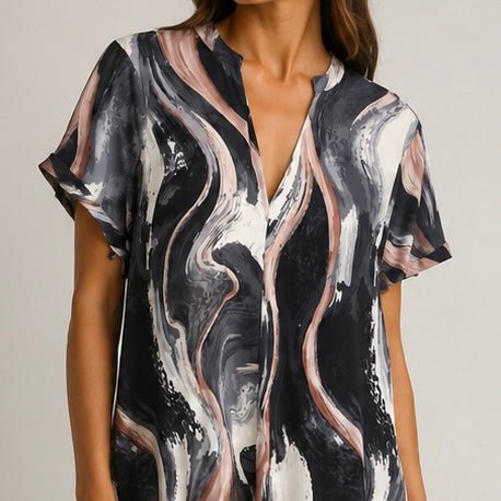 VESTIDO MALHA FRIA ABSTRATO - Pé Calçado