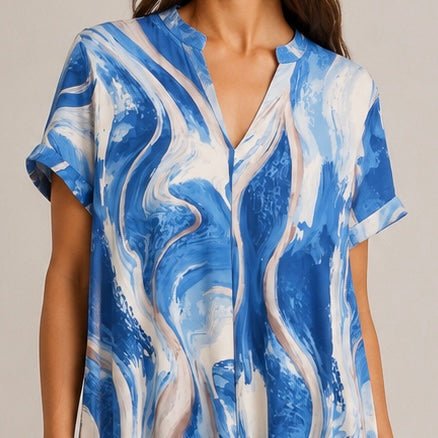 VESTIDO MALHA FRIA ABSTRATO - Pé Calçado