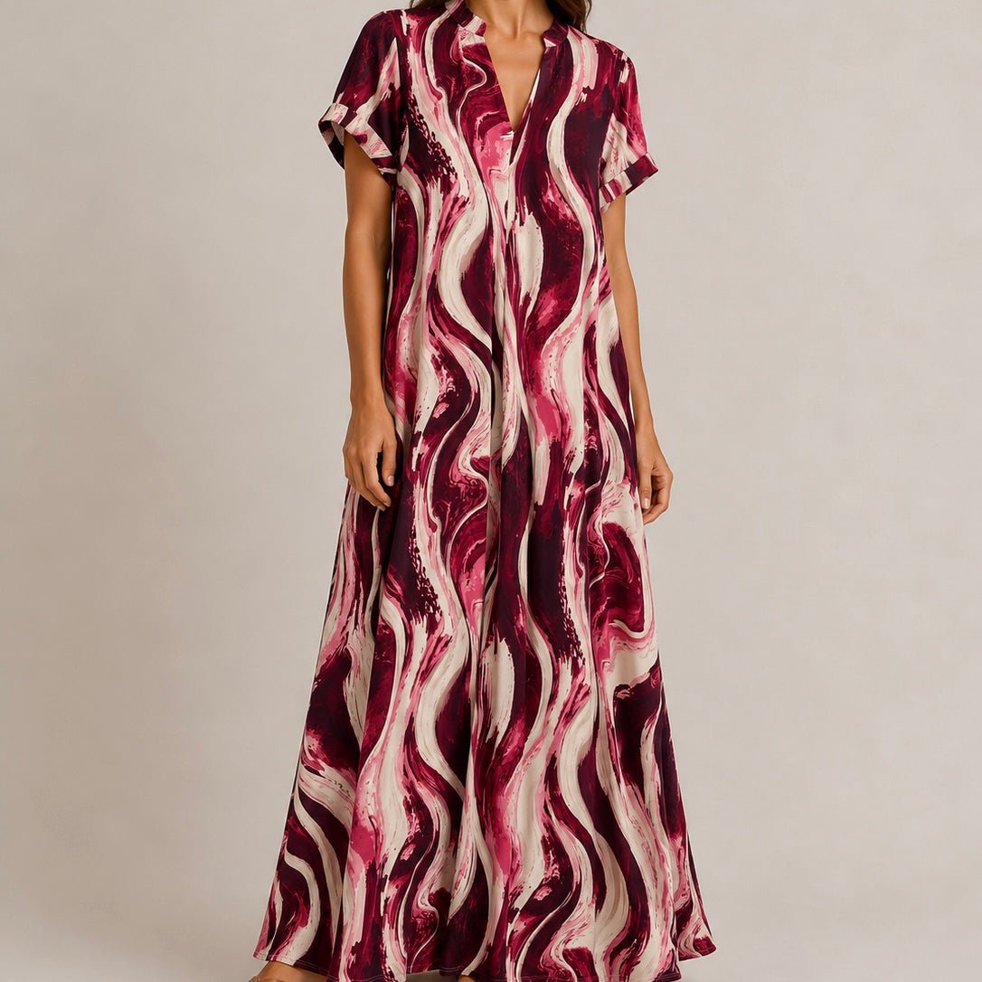 VESTIDO MALHA FRIA ABSTRATO - Pé Calçado